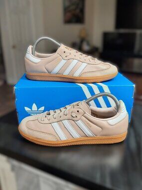 Adidas Samba Women's Size 8 OG Originals Sneakers Wonder Taupe Tan Gum Sole